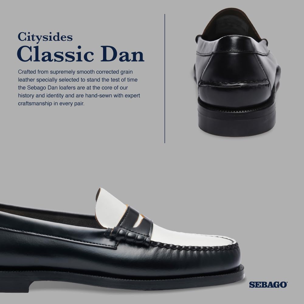 SEBAGO Classic Dan W Mocasín & Zapatos náuticos Mujeres Negro/Blanco Mocasín