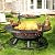 Panovue 36 Inch Fire Pit with Grill, Wood Burning Fire Pits for Outside with Lid& Fire Poker, Round Metal Fire Pit Table 3 in 1 with Cooking Grate,Outdoor Fire Pit for Yard Patio Bonfire Camping,Black