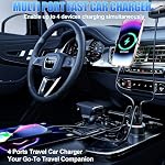 78W 4-Port USB C Car Charger Fast Charging Real-Time LED Voltmeter - Image 5