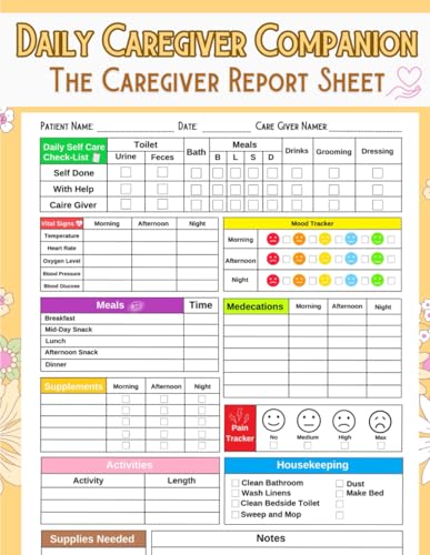 The Caregiver Report Sheet: Professional Daily Log Book for Nursing & Assisted Living Patients, Simplifying Caregiving with Organized Tracking of Vital Health Information