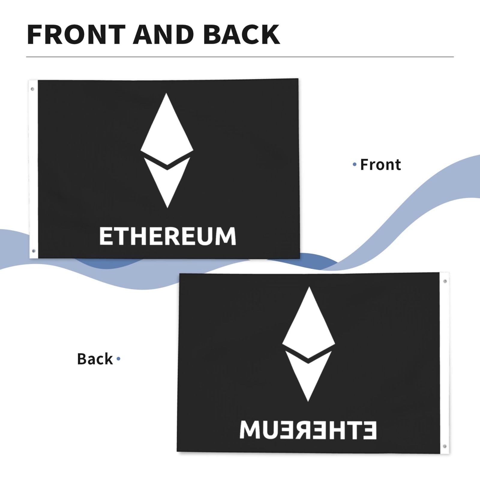 Amazon.com: ETH-Ethereum Double Sided Flag 2x3ft Showcases A Colorful World  Shines Brightly : Office Products