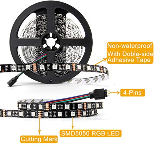 Image of SUPERNIGHT 5050 RGB LED Strip Lights-16.4ft 300 LEDs, Color Changing LED Lights for Valentine, Wedding Sparklers, Christmas Lights, Indoor Decoration (Pack of 2)