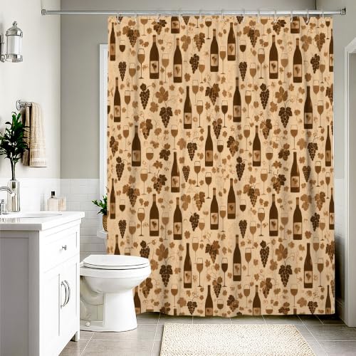 Rideau de douche en polyester haute qualité au design marron automne - 3