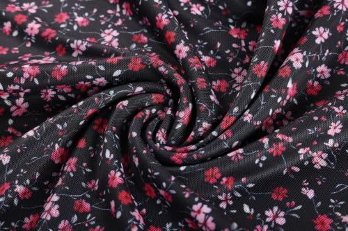 GRACE KARIN Women Boho Mesh Blouse Dressy Cowl Neck Top Black Floral M — view 2