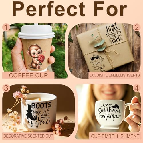 Transfert UV DTF singe mignon autocollant permanent pour customisation mug