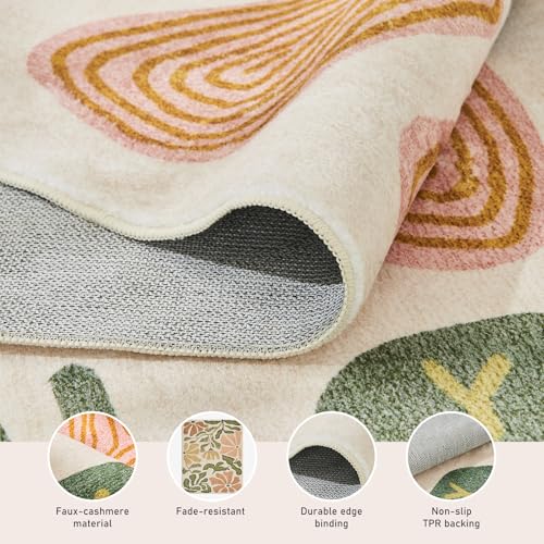 Tapete decorativo Warmstar 5x7ft para sala, lavable y antideslizante miniatura 6