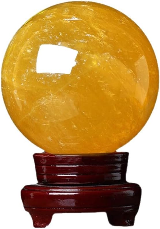 11.4in,Natural Yellow Citrine Crystal Sphere Ball Crystals Stone with Stand Crystal Tabletop Sculpture Ornaments Implication Wealth and Success,Yellow Crystal Ball