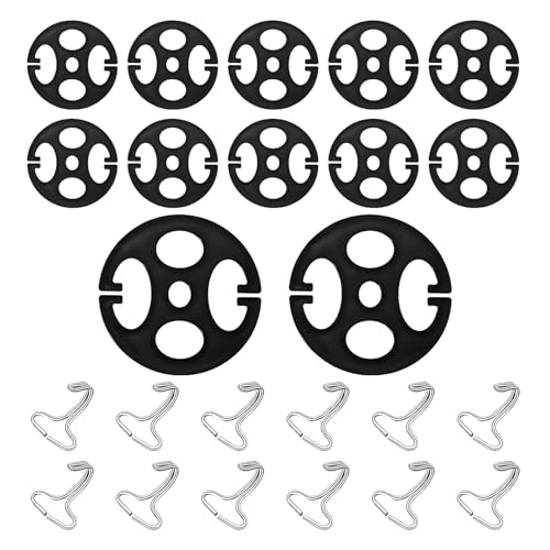 BWBWND 24PCS Car Seat Cover Plum Plate Metal Hooks, Vehicle Card Fixed Fastener Includes 12 Plastic Car Seat Cover Chucks & 12 Metal Hooks, Auto Seat Covers Locking Clip Replacement (Black)