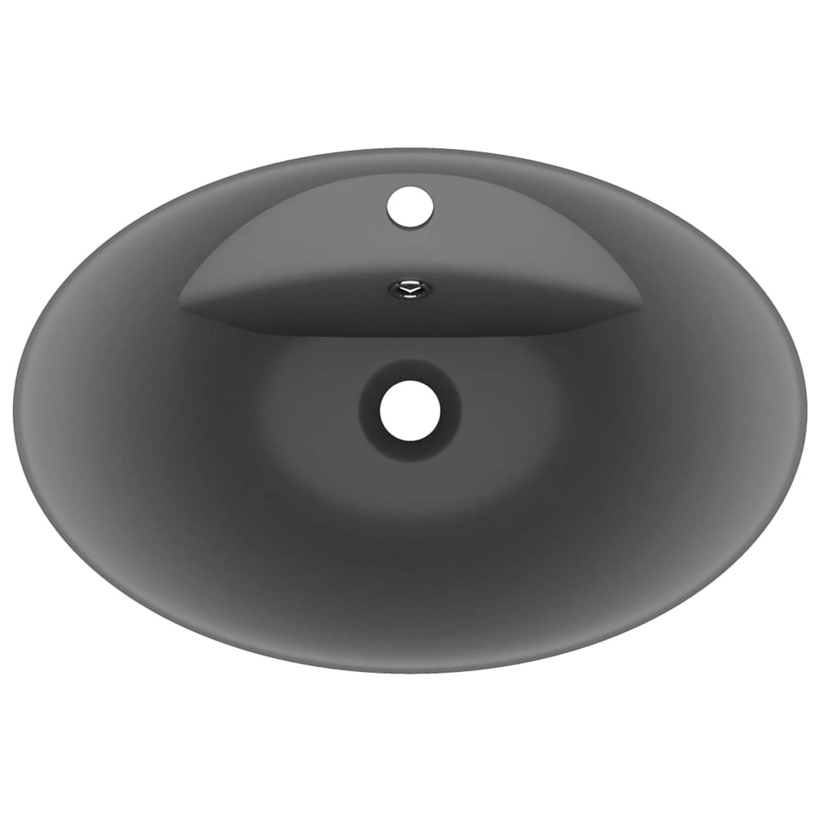 ShGaxin Lavabo Lujoso con rebosadero cerámica Gris Oscuro 58,5x39 cm, Fregadero, Lavabo Baño, Lavamanos Baño, Lavatorio Casa De Banho, Mueble Lavabo sobre Encimera