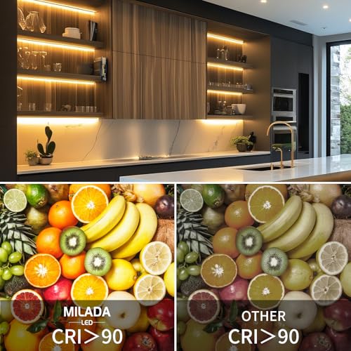 Image of COB LED Strip Light 3000K 40FT /12M warm white led strip Dimmable High Lumen Strip with IR Remote 24V UL Certified Adapter Suitable Adhesive Indoor COB LED Strip for Bedroom Living Room, Shelf, Cabinet