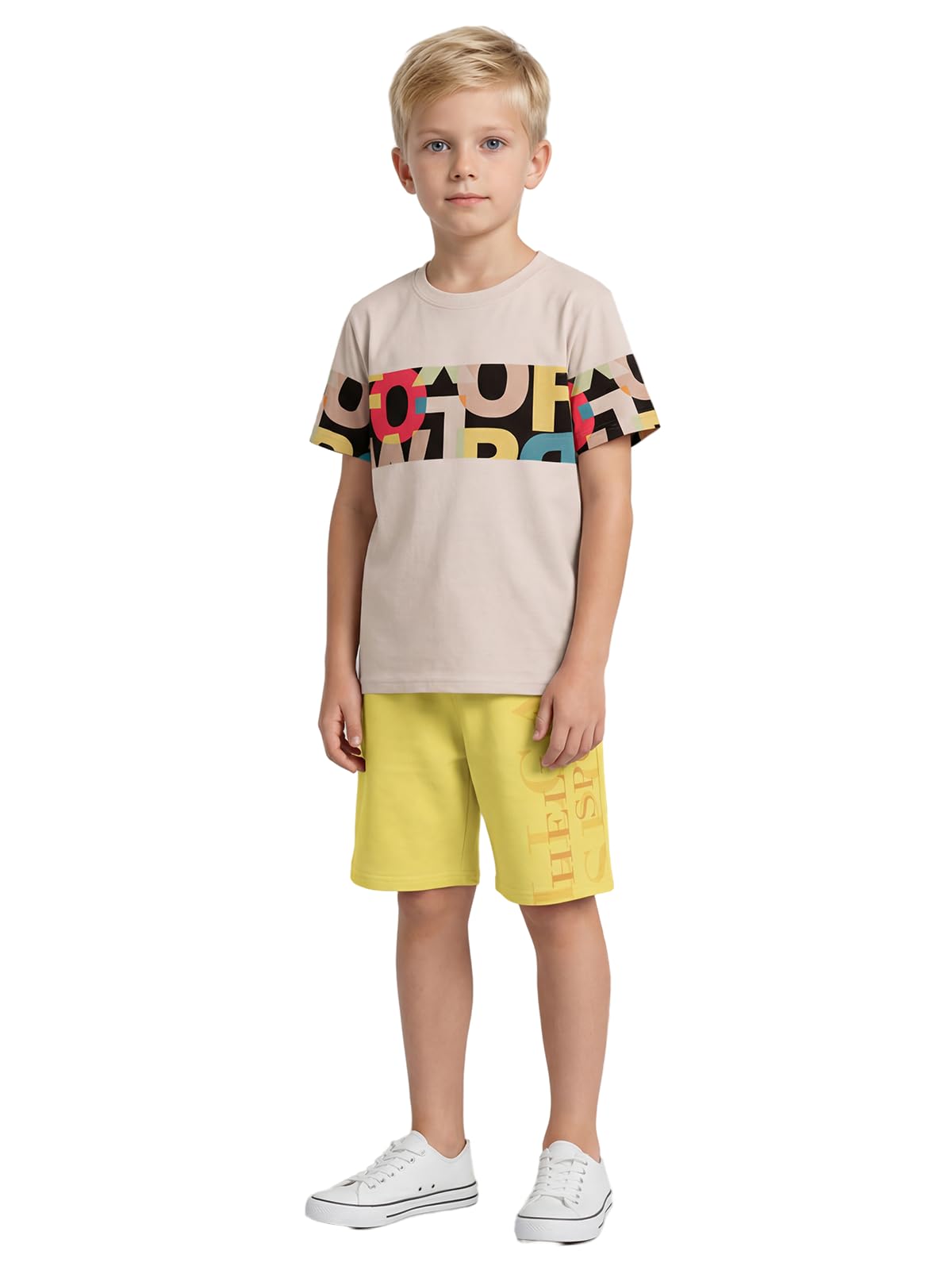 HELLCAT Printed T Shirt & Shorts Clothing Set for Boys | Kids Dress Boy Cord Set | Kids Wear for Boys 3-16 Years | Pack of 1__