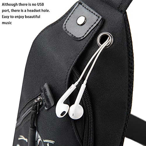 Fashion One-Shoulder Backpack Youth Leisure Backpack With USB Port Earphone Hole, Cartoon Luminous Pattern3