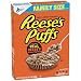 Reeses Puffs Breakfast Cereal, Peanut Butter, 22.9 oz, Family Size Cereal Box