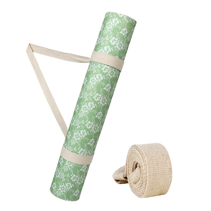 Image of Printed Yoga mats Exercise Mat Anti-Skid 4mm thickness Water /Dirt Proof Lightweight easy to Carry gym workouts for men women children with Carry Strap (Green) (2Fts x 6Fts) (4mm Thickness)