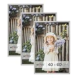 WOLTU Juego de 3 Marcos de Fotos 40x60 cm, Platero