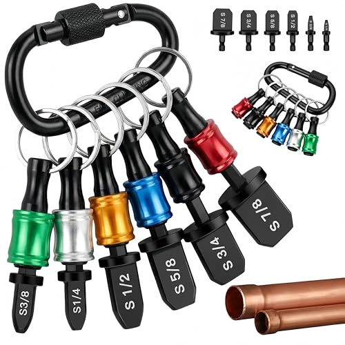 13PCS Swage Tool HVAC Repairing Set with Bit Holders, Hvac Gifts, Air Conditioner Copper Tube Expander Swaging Tool Drill Bit Copper Pipe Swage 1/4'', 3/8'',1/2'',5/8'',3/4'',7/8''