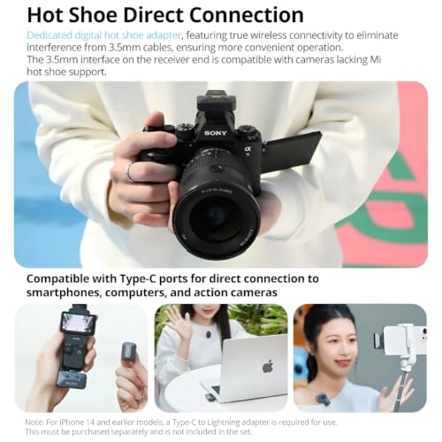 Image of GODOX Alink Kit2 Wireless Microphone for Camera, iPhone & Android, 48kHz /24-bit, 300m Range, 10-Level Noise Can, 2.4GHz, 30H Use for YouTube, Vlogging, Podcast (2TX + 1RX + Hot Shoe + Charging Case)