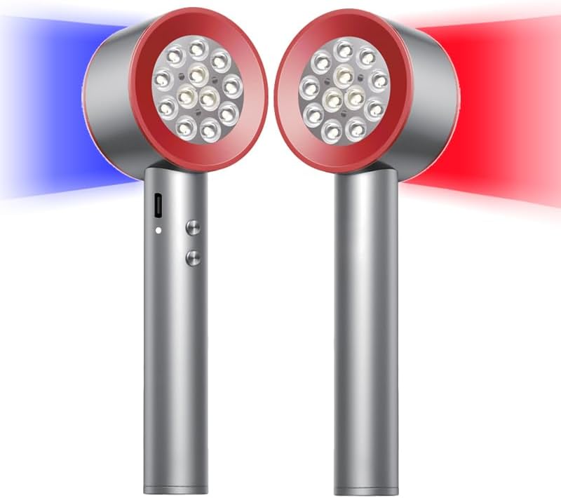 Dual-Sided Red Light Therapy Wand - Professional 4-Wavelength 630nm 660nm 808nm 850nm - High Irradiance Near Infrared Device for Deep Muscle Support, Joint Comfort, Skin Health