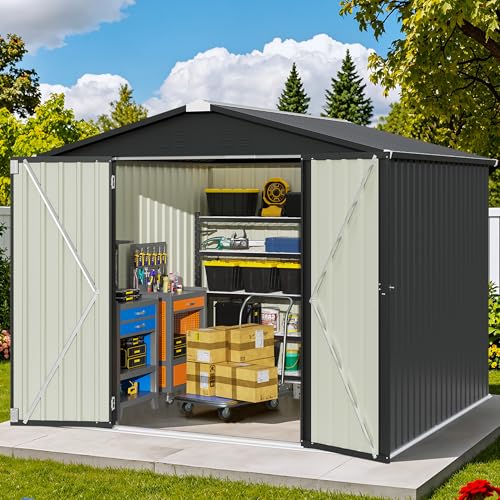 Patiowell 8x8 FT Black Metal Shed