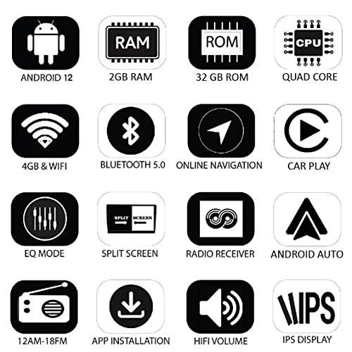 Image of AUTO SNAP 9 Inches 22cm Android 12 Gorilla Glass Wireless Car Play IPS Display Car Stereo with 2GB RAM /32 GB ROM Android Auto Quad core IPS Capacitive Touch Panel with Gorilla Glass /WiFi /GPS /Steering Wheel Connectivity /BT Compatible Hyundai New Creta