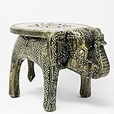 Mahaveer Handcicraft and Hand-Painted Colorful Iron Elephant Stool, Cum Side Table, Night Stand,...