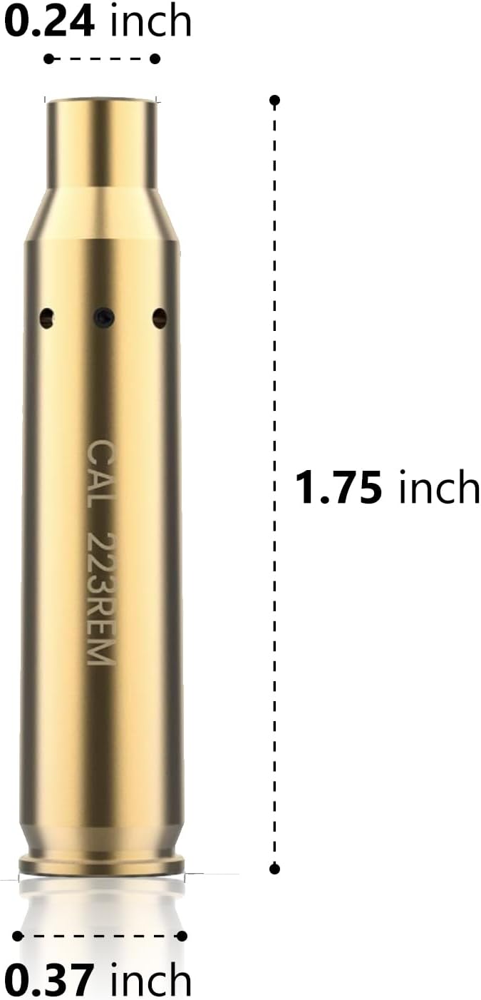 CVLIFE Bore Sight Laser 223 5.56mm/9mm/.243.308/12Gauge/7.62x39mm/.45acp Red Laser Bore Sighter with Batteries