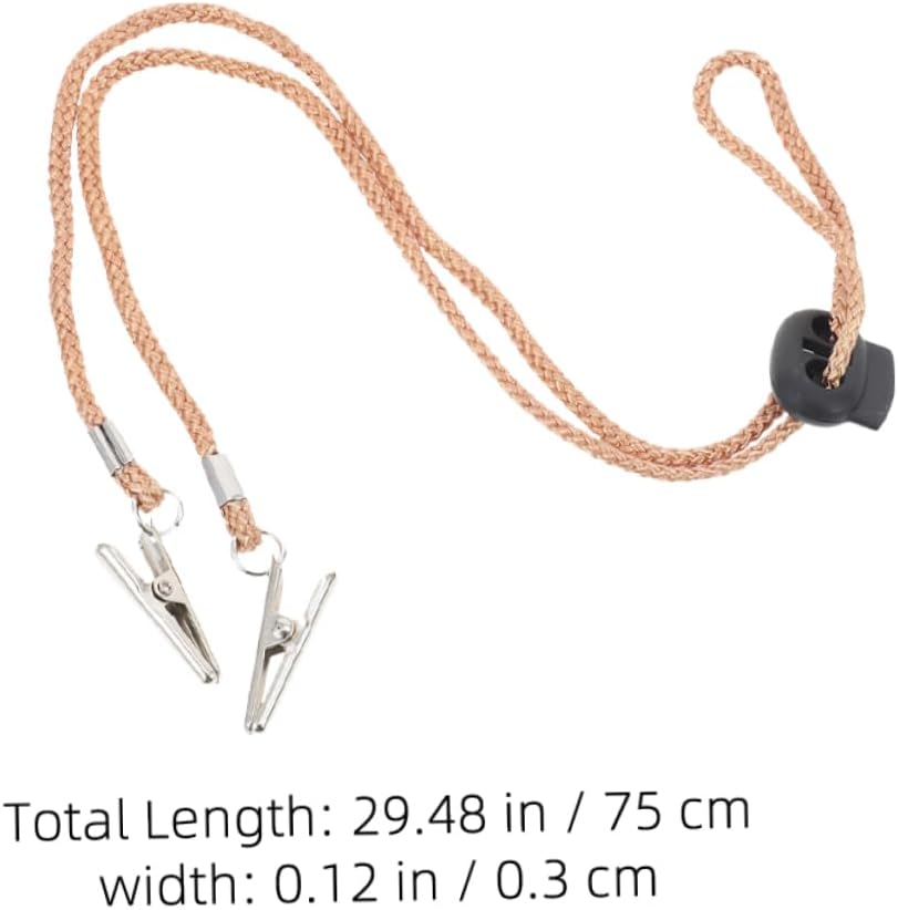 Hemoton 4pcs Adjustable Multi-Use Hat Chin Strap Clips for Travel and Outdoor Activities Anti-Lost Napkin Clips for Cloth Napkins Portable Beige Bib Holder