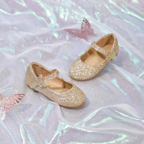 Image of PHIRAMIN Toddler Flower Girl Dress Shoes - Little Girl Mary Janes Flats Wedding