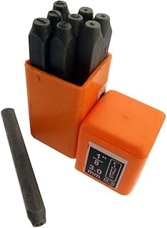 BENCH WIZARD 9 Pc Punctuation Punch Set | Size 1/8" (3mm) | Heat-Treated Carbon Steel | Includes Symbols ? ! # $ @), | Great for Metal, Plastic, Wood, Leather Stamping