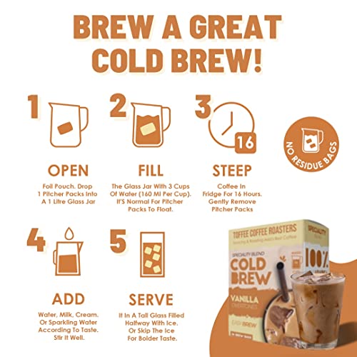 Toffee Coffee Roasters | Vanilla Cold Brew Bags | Easy Brew Coffee | Cold Brew Coffee | 100% Arabica Grounded Coffee | Makes 32 Cups of Coffee | Freshly Roasted Coffee | Pack of 8 - Image 3