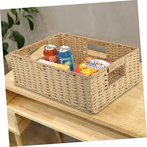 Sewoart 1Pc Rattan Sundries Storage Basket Baby Toy Storage Organizer Decorative Storage Bins Toy Containers With Lids Tote Bins For Storage With Lid Infant Clothes Rattan Weaving Basket #TOP6