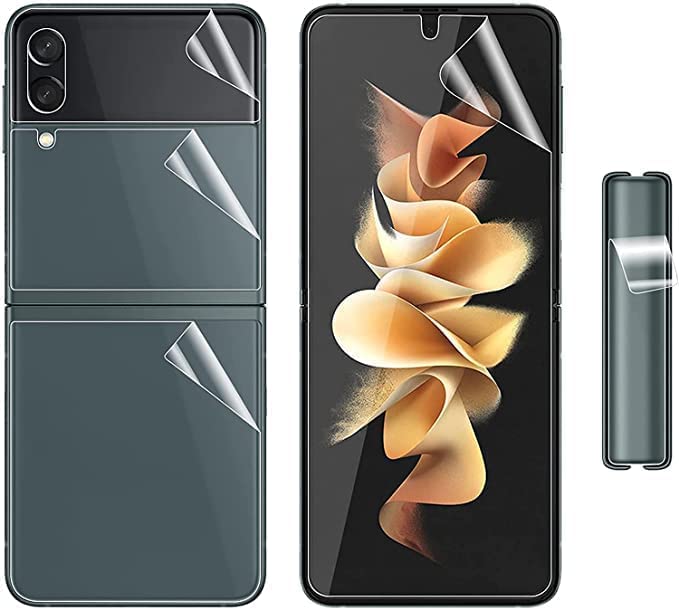 Image of Membrane Hydrogel Screen Protector | Compatible With Samsung Galaxy Z Flip4 5G | 5 Pieces (1-Inner, 3-Back and 1-Hinge) | Self-Healing | Fingerprint Unlock (Pack of 1)