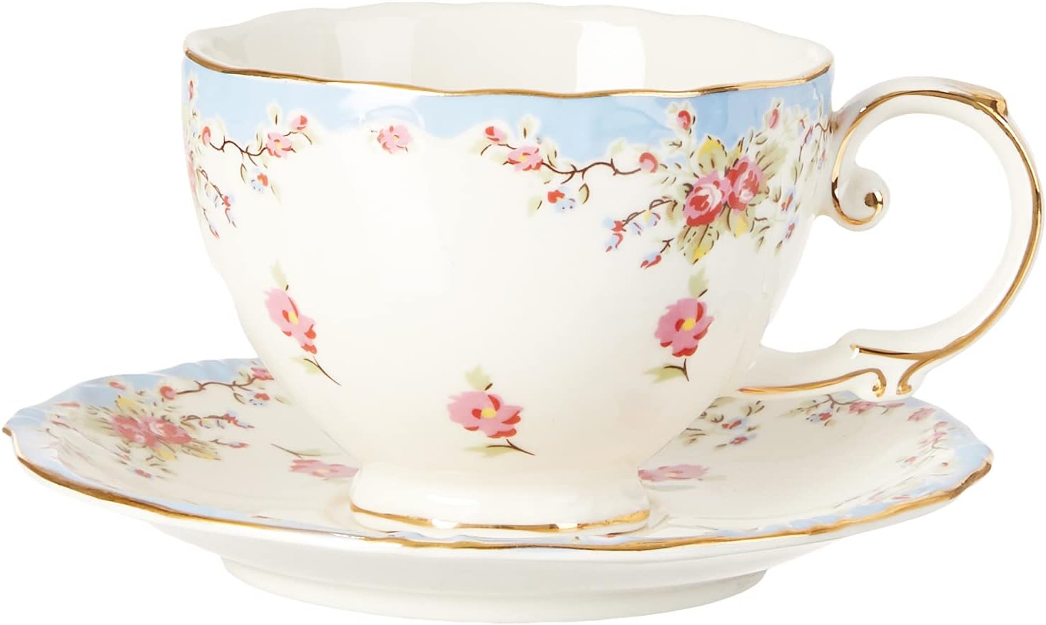 Suреr Bіg Clеаrаnсе! Gracie China by Coastline Imports Vintage Blue Rose Porcelain 11-Piece Tea Set, Blue Blасk Frіdау 🔥 Gracie China by Coastline Imports Vintage Blue Rose Porcelain 11-Piece Tea Set, Blue