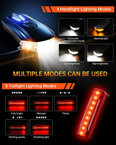 Posugear Small Powerful Bike Lights, 9000 Lumen Ultra Bright Bike Lights For Night Riding, Aluminum Alloy Bike Headlight, Rechargeable Ipx6 Waterproof Bicycle Lights Front And Rear For Adults & Kids #TOP4