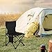 Aymzbd Folding Chair for Camping and Fishing with Storage Pocket and Backrest, Black Extra Large