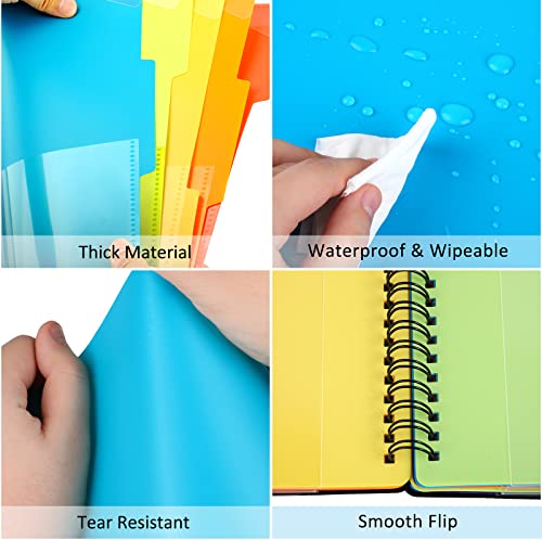 Habgp 12 Pocket Plastic Folders With Pockets, 6 Colors Multi Pocket Folder Binder With Dividers, Office Organizer Folder Letter Size School Supplies #TOP4