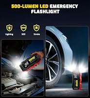 Jump Starter with Air Compressor 4000A Portable Car Battery Jump Starter (All Gas/10L Diesel), 160PSI Auto-Shutoff Tire Inflator Air Compressor, SuperSafe 12V Jump Box Car Battery Jumper Booster — image 6