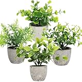 SAGVE（サゲビル） フェイクグリーン 人工 観葉植物 4点セット インテリアグリーン 造花 おしゃれ インテリア 光触媒加工 消臭 抗菌 緑 水やり不要 卓上 鉢植え 贈り物 ギフト (グレー 4パッ)