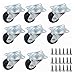 Gizhome 8 Pack 1-inch Dia Swivel Rubber Single Wheel Caster Wheels with Rubber Base Ball Bearing Trolley Wheels