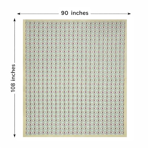 Image of ElanorHomes 240 TC Cotton Double King Size Bedsheet | Ultra-Soft & Skin-Safe | Breathable Summer Comfort | 93x108 inches with 2 Pillow Covers (Green Blossom)