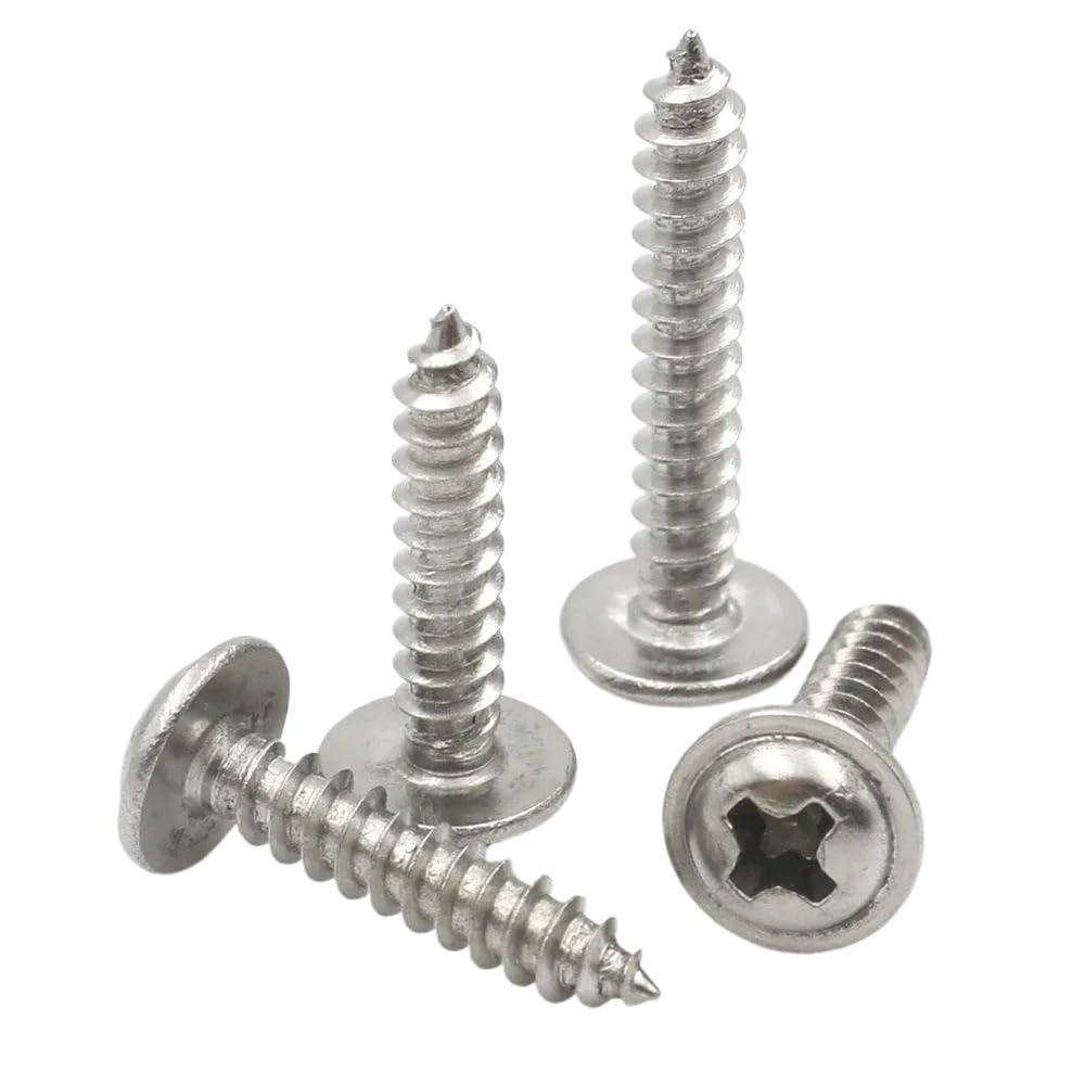 BTYQKZVPM Pan Head Self Tapping Screws, Round Pan Head Washer Self-Tapping Screws(16MM,M4x10PC)