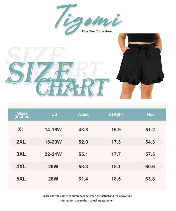 TIYOMI-Plus-Size-Shorts-for-Women-Elastic-Waist-Lounge-Pants-Summer-Beach-Lightweight-Shorts