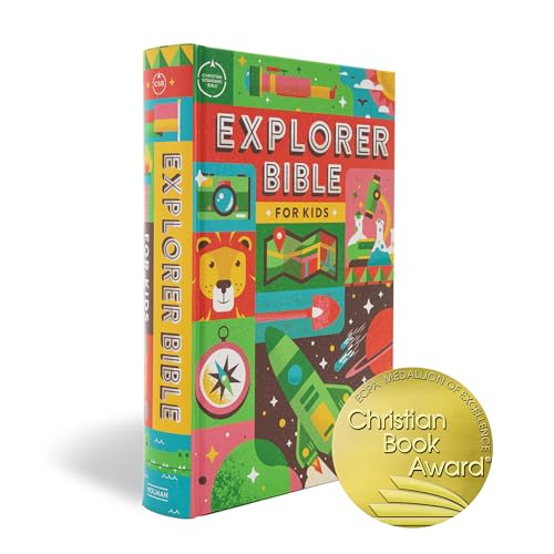 Image of CSB Explorer Bible for Kids, Hardcover, Red Letter, Full-Color Design, Photos, Illustrations, Charts, Videos, Activities, Easy-to-Read Bible Serif Type