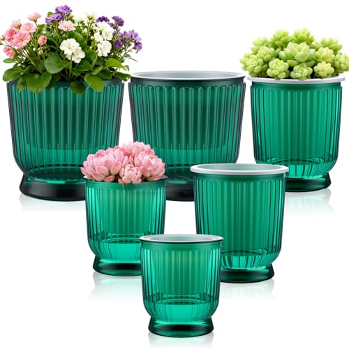 Ferrochef Set of 6 Self Watering Plant Pot 3 Sizes