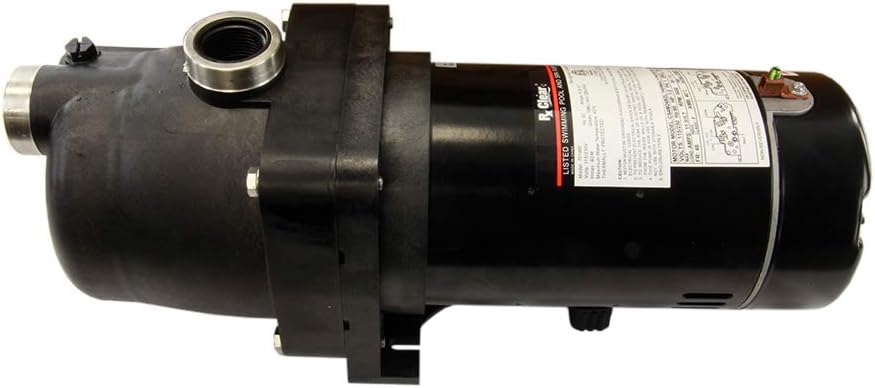 Rx Clear 1 HP Universal Booster Pump for Swimming Pool and Spa | 115/230V | Adapts to Polaris Pool Cleaners | 2 Adapter Fittings