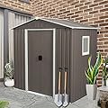 KEIKI 6x5 FT Outdoor Metal Storage Shed with Peaked Roof,Vents,Window and Metal Foundation for Garden Yard