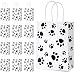 20 Pieces Puppy Dog Paw Print Treat Bags with Paper Twist Handles, Paper Paw Print Goodie Bags Dog Gift Bags Cat Treat Bags for Pet Treat Party Favor, 6.3 x 3.1 x 8.6 Inch