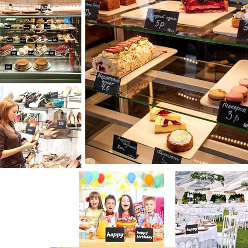 JMIATRY 40 Stück Kleine Tafeln zum Beschriften 100x76MM, Buffet Schilder, Mini Tafeln zum Beschriften, Reserviert Schilder Gastronomie für Preise, Hochzeiten, Partys, Bäckereien