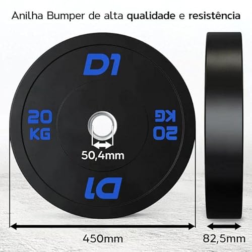 Kit Anilha Bumper Preta - 100kg