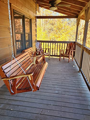 Red Cedar Porch Swing 5Ft 100% Cedar Homemade Chains And Hardware Included #TOP13